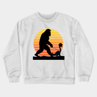 Bigfoot walking Dinosaur Crewneck Sweatshirt